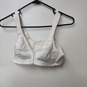 Playtex 18 Hour Posture Bra White Front Closure Wireless Jacquard E525 34B Mens